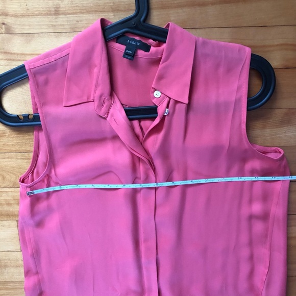 J crew sleeveless pink silk tunic shirt size 00p - Picture 7 of 7